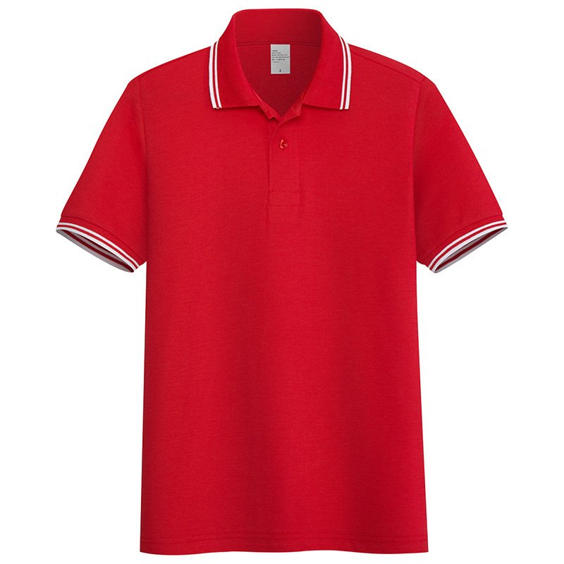 Summer Stand-up Collar Short-sleeved Polo Shirt Me...
