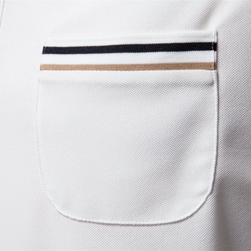Short-sleeved Polo Shirt Striped Lapel Business Casual Top Men