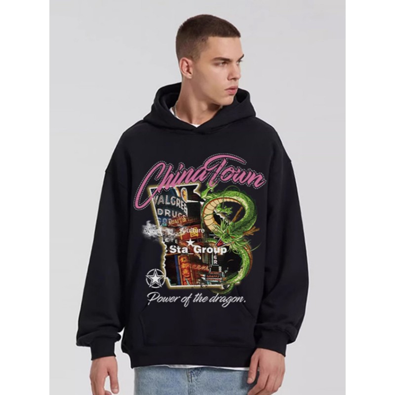 Men With Fleece Hoodie Loose And Warm