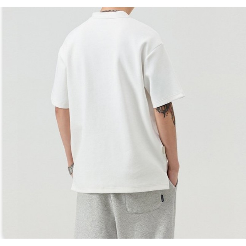 Retro Summer Breathable Lapel Short Sleeve Polo Shirt Men