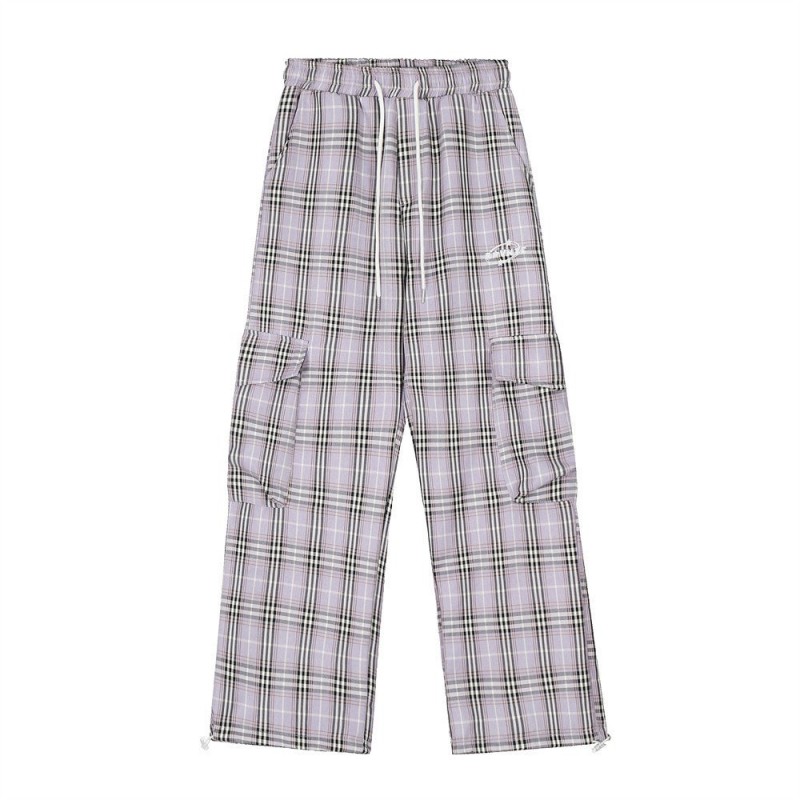 Fashion Plaid Casual Working Pants Men