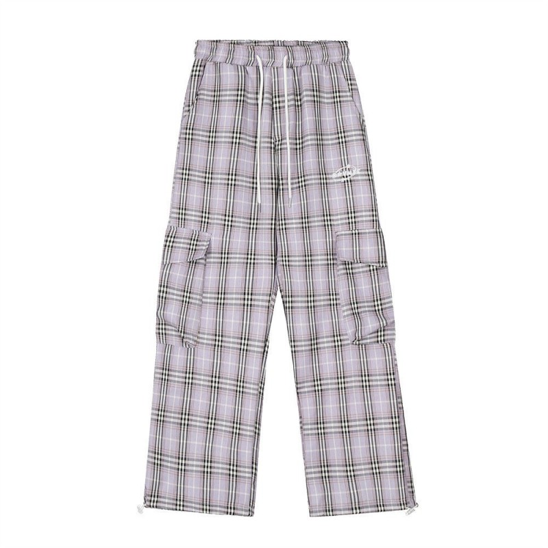 Fashion Plaid Casual Working Pants Men