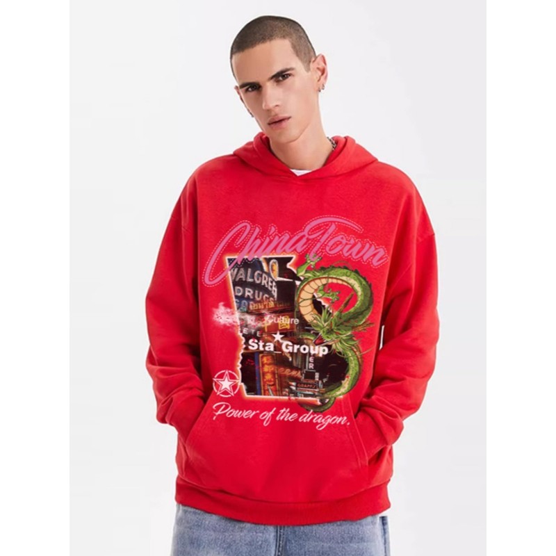 Men With Fleece Hoodie Loose And Warm