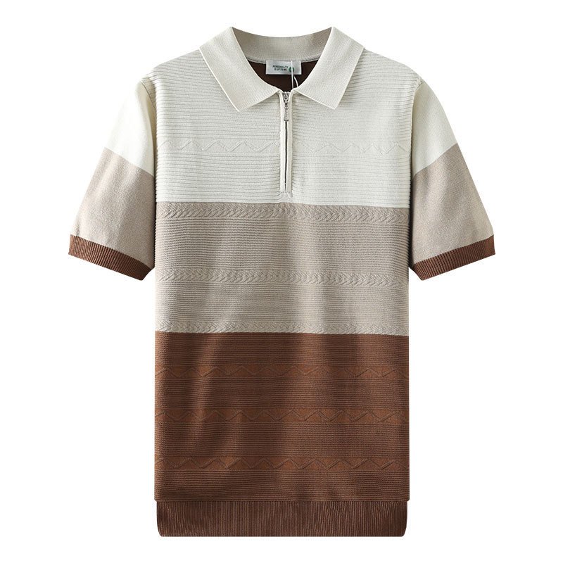 Ice Silk Knitted Casual Polo Shirt For Men