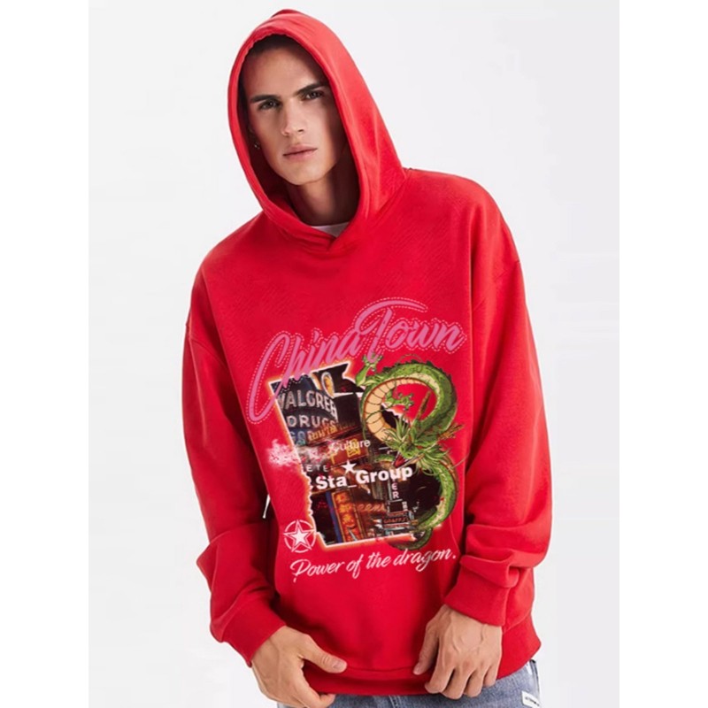 Men With Fleece Hoodie Loose And Warm