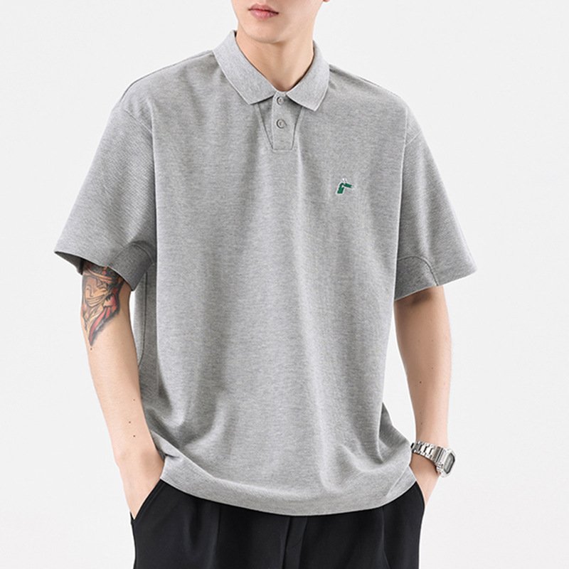 Summer Simplicity Lightly Mature Business Embroidery Polo Shirt Men