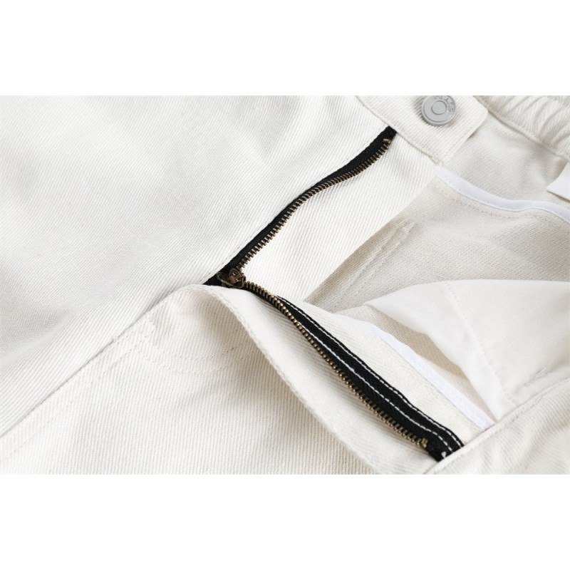 Stitching Denim Straight-leg Pants Men
